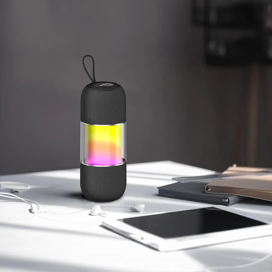 سبيكر جرين لايون جينج برو المحمول مع اضائة RGB - اسود | Green Lion Change Pro RGB Portable Speaker - Black