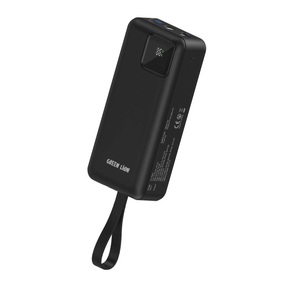 باور بانك جرين لايون تانك بسعة 30,000 مللي امبير وبقدرة شحن سريع 22.5 واط | Green Lion Power Tank Power Bank 30000mAh PD 22.5W with Fast Charging Cable