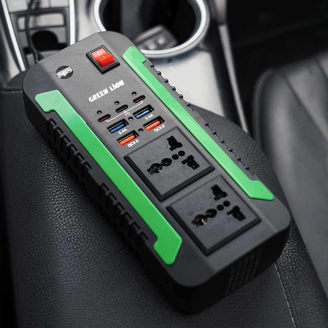 محول الطاقة للسيارة جرين لايون سبارك 300 - اسود  | Green Lion Spark 300 Power Inverter - Black