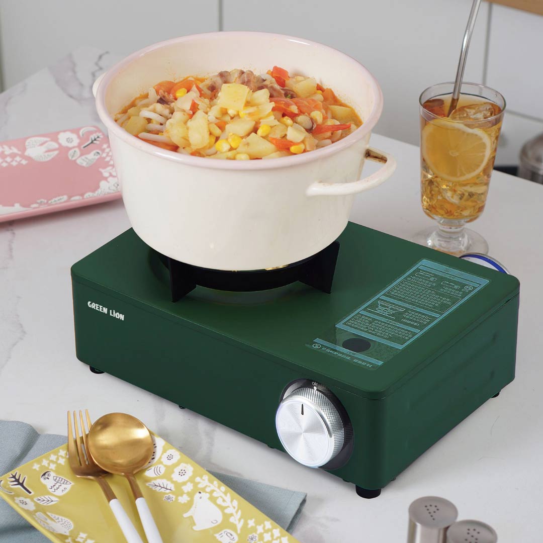 موقد جرين لايون صغير بـ3 شعلات مقاوم للرياح | Green Lion 3 Mini Burner Cassette Stove ( Windproof Style )