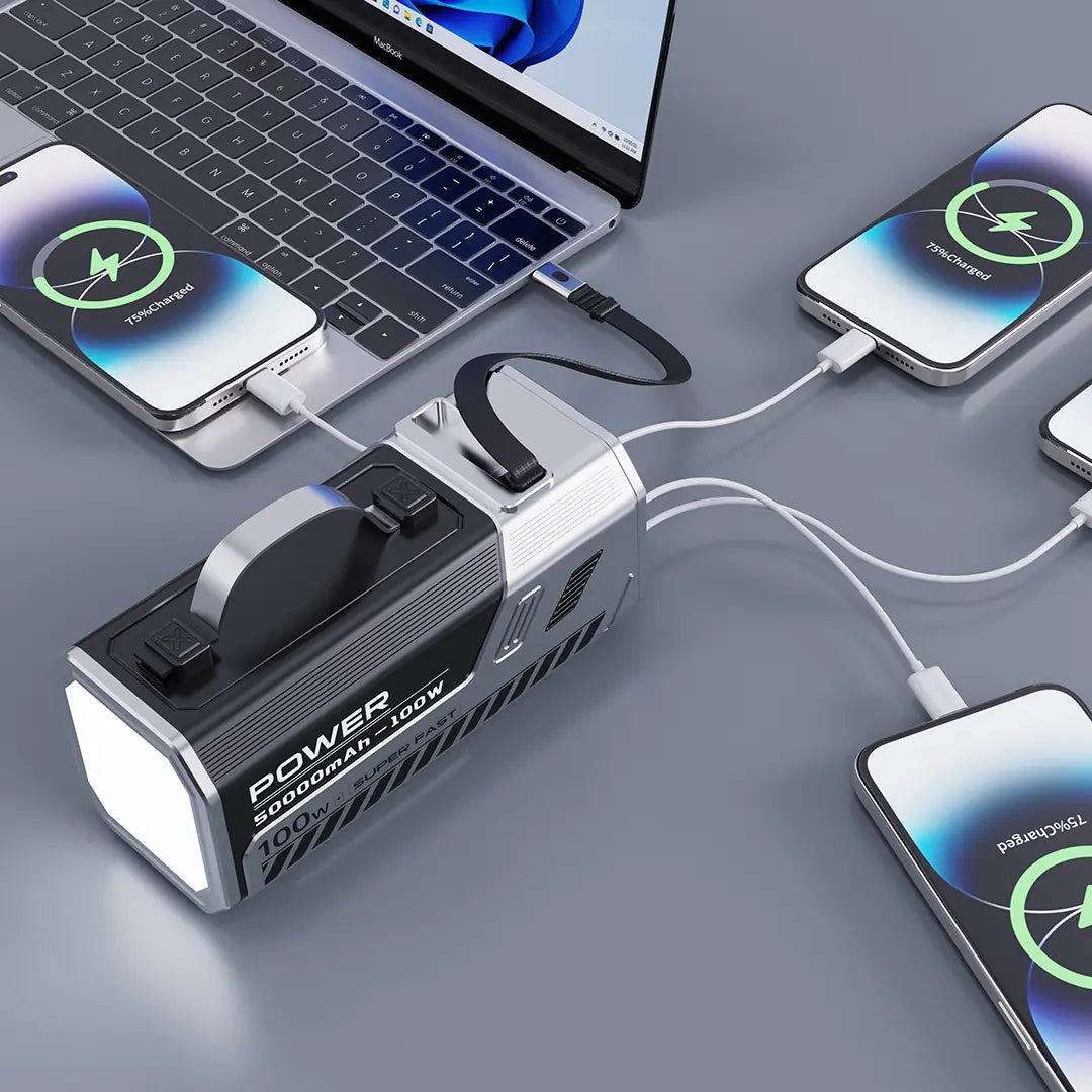 Green Lion 50000mAh Power Bank 100W - باور بانك جرين ليون 50000ميلي أمبير 100 واط