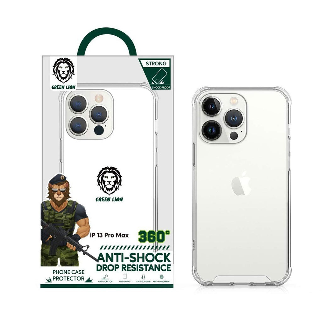 كفر جرين لايون مضاد للصدمات لهاتف ايفون 13 / 13 برو / 13 برو ماكس - شفاف | Green Lion Anti-Shock Case for iPhone 13 / 13 Pro / 13 Pro Max - Clear