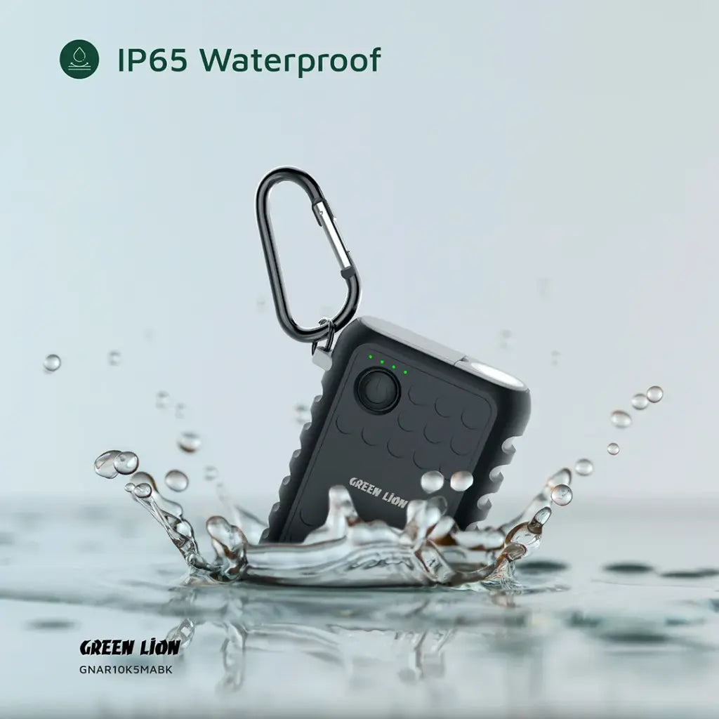 Green Lion Armor 10050mAh Power Bank PD 20W - Black - جرين ليون باور بانك أرمور 10050 مللي امبير مع بي دي 20 واط - اسود