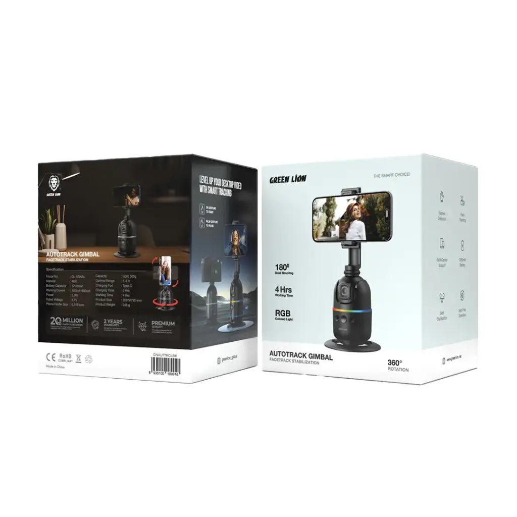 مثبت الكاميرا الذكي جرين لايون بخاصية التتبع - اسود | Green Lion AutoTrack Gimbal - Black