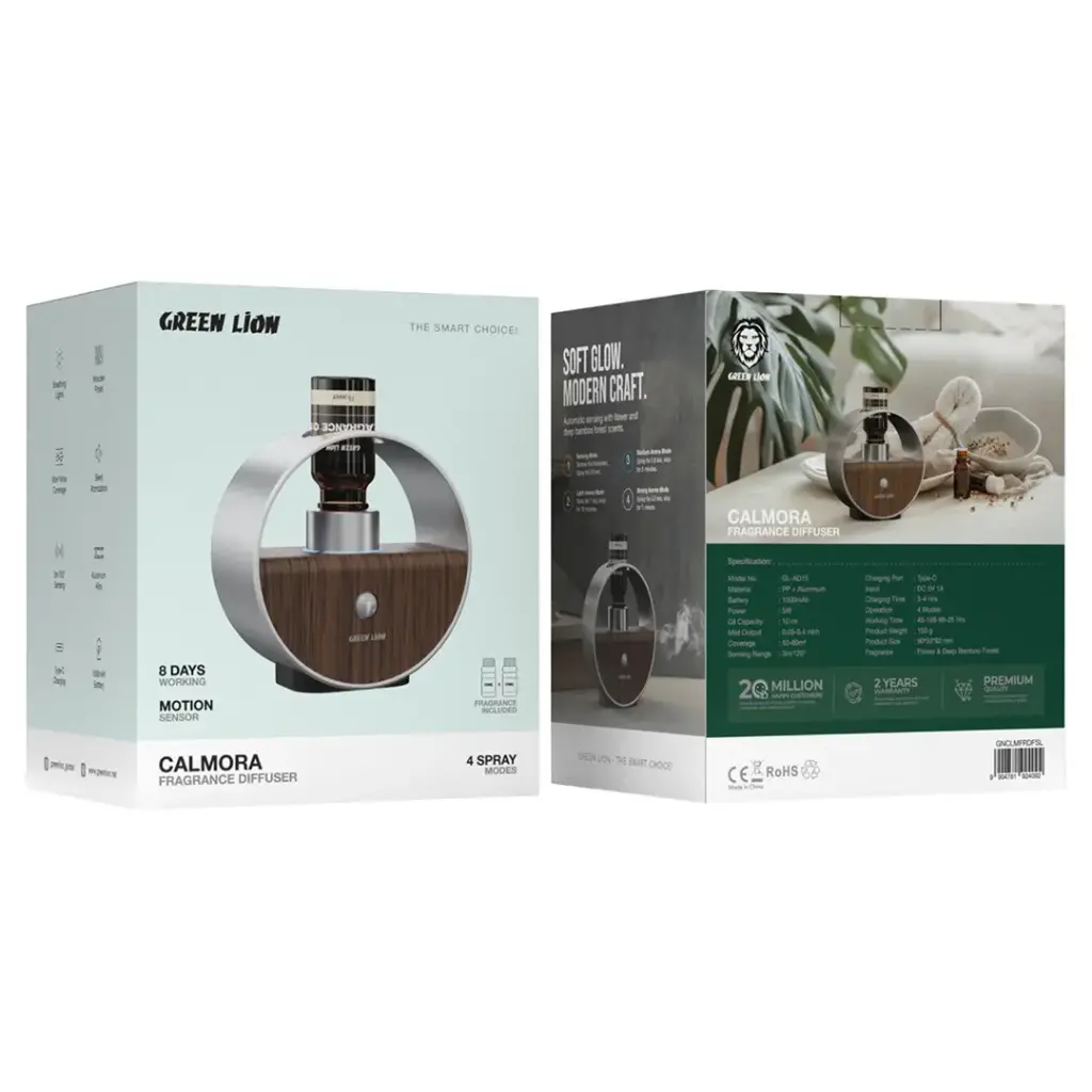 معطر جرين لايون كالمورا  - فضي | Green Lion Calmora Fragrance Diffuser - Silver