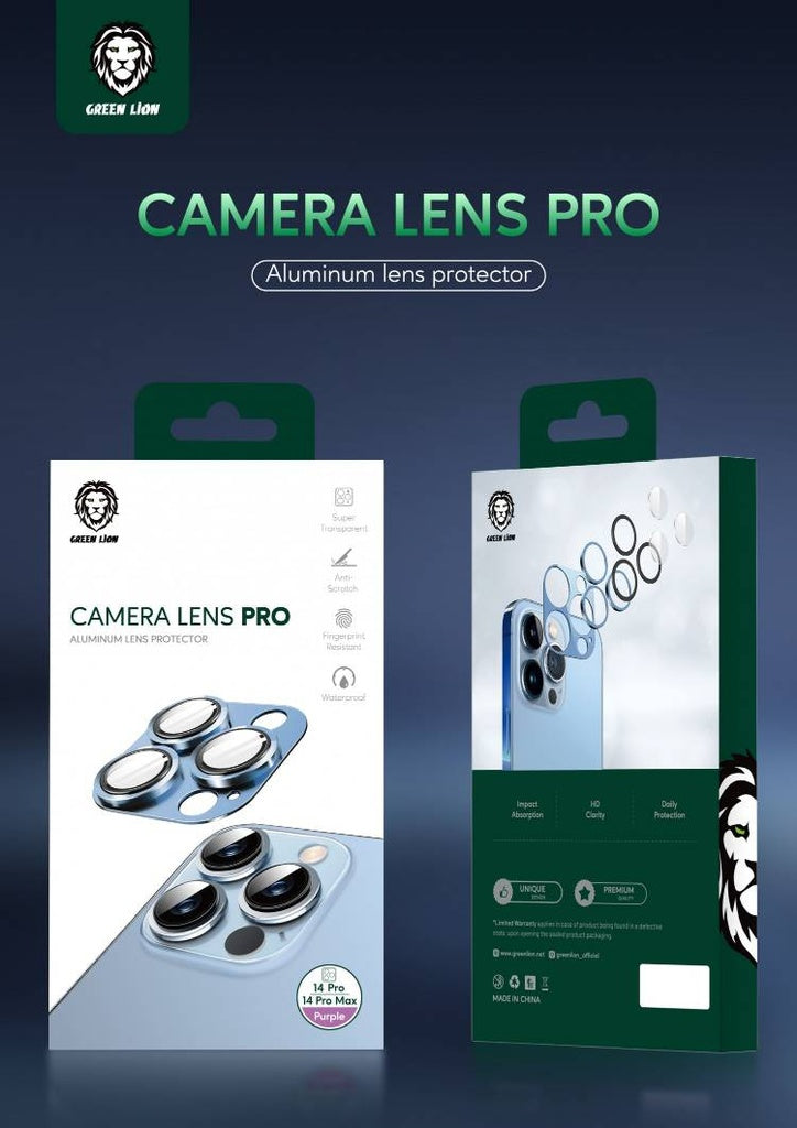 جرين لايون واقي عدسة الكاميرا لهاتف ايفون 14 برو و 14 برو ماكس - ذهبي | Green Camera Lens Pro Aluminum Protector for iPhone 14 Pro / 14 Pro Max - Gold