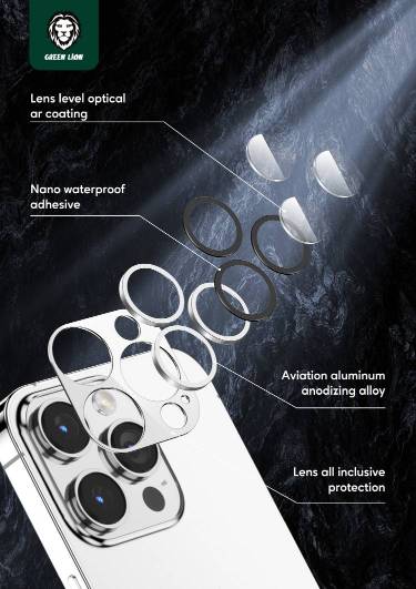 جرين لايون واقي عدسة الكاميرا برو المنيوم لهاتف ايفون 14 برو / 14 برو ماكس - فضي | Green Lion Camera Lens Pro Aluminum Protector for iPhone 14 Pro / 14 Pro Max – Silver