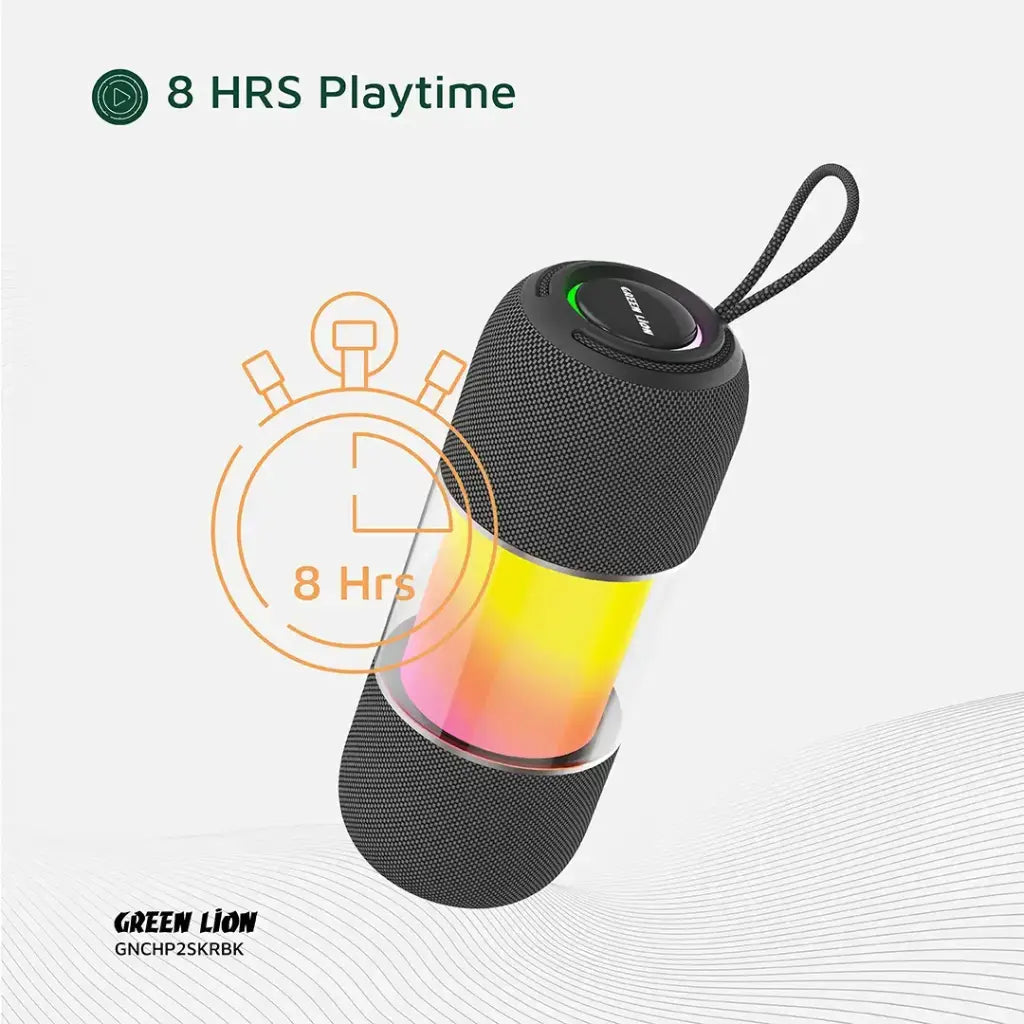 سبيكر جرين لايون جينج برو المحمول مع اضائة RGB - اسود | Green Lion Change Pro RGB Portable Speaker - Black