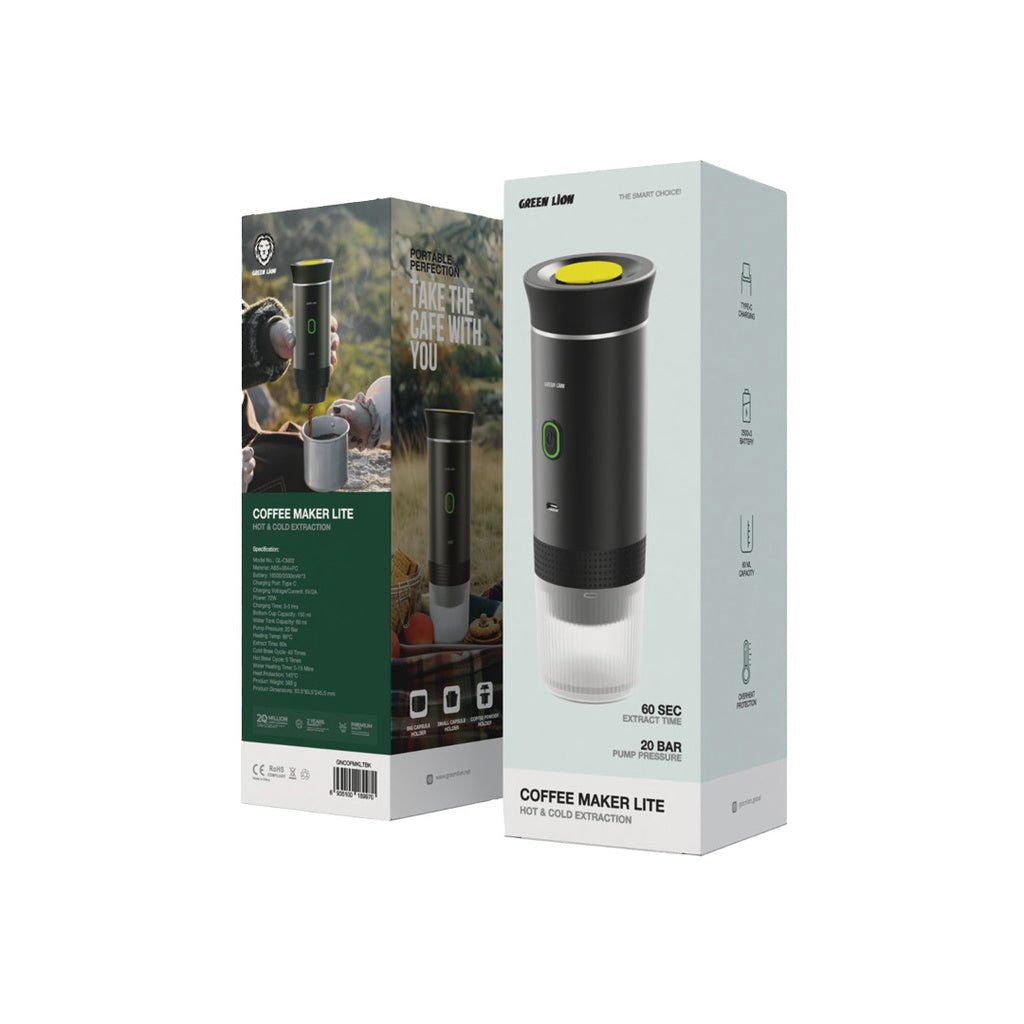 ماكينة القهوة جرين لايون جي-بورتابل لايت بسعة 60 مل - اسود | Green Lion G-Portable Lite Coffee Maker 60ml – Black