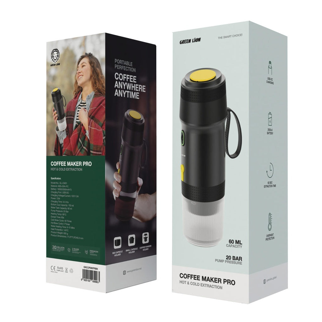 ماكينة القهوة برو من جرين لايون بسعة 60 مل - اسود | Green Lion Coffee Maker Pro 60ML – Black
