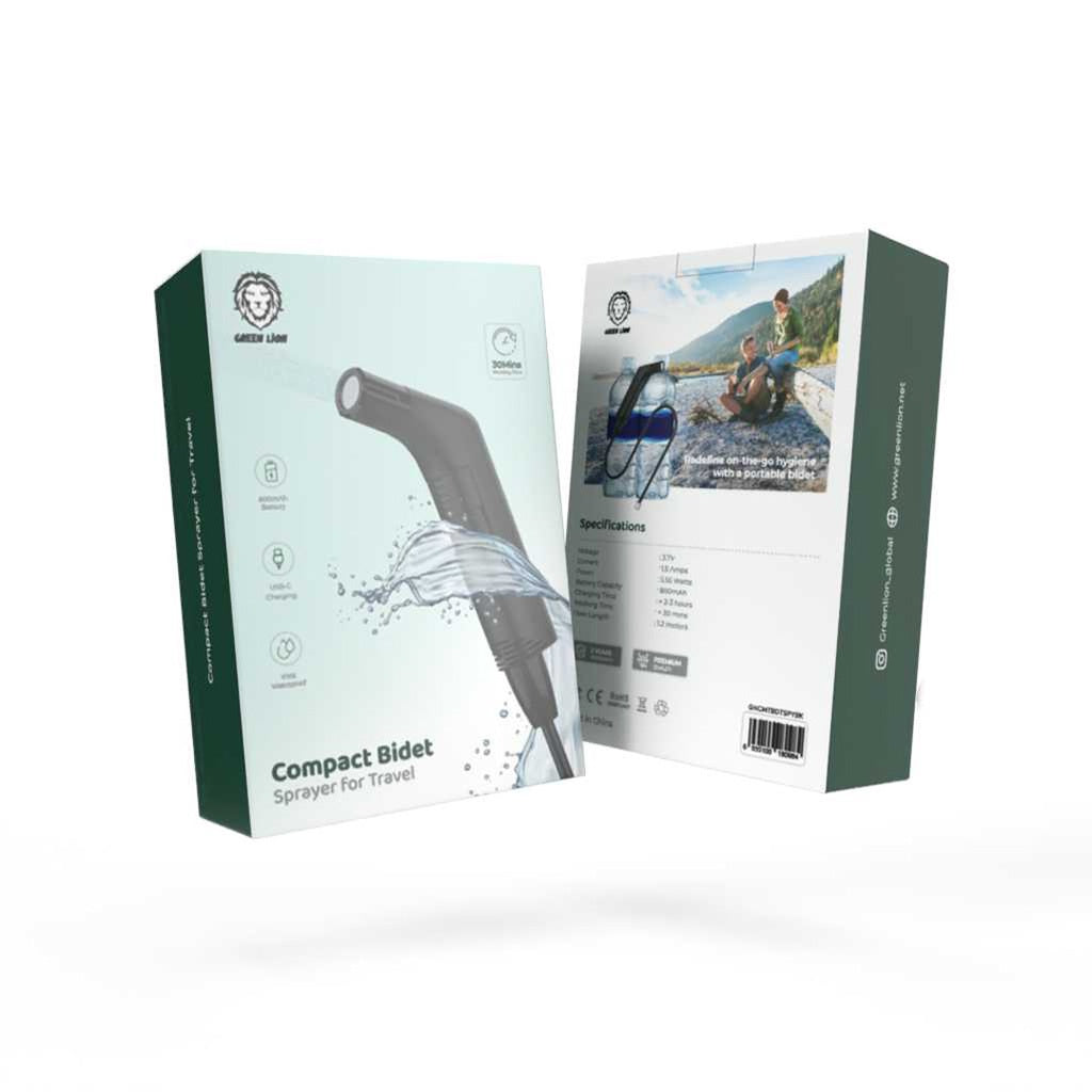 بيديه محمول جرين لايون ببطارية سعة 800 مللي امبير - اسود | Green Lion Compact Bidet Sprayer 800mAh - Black