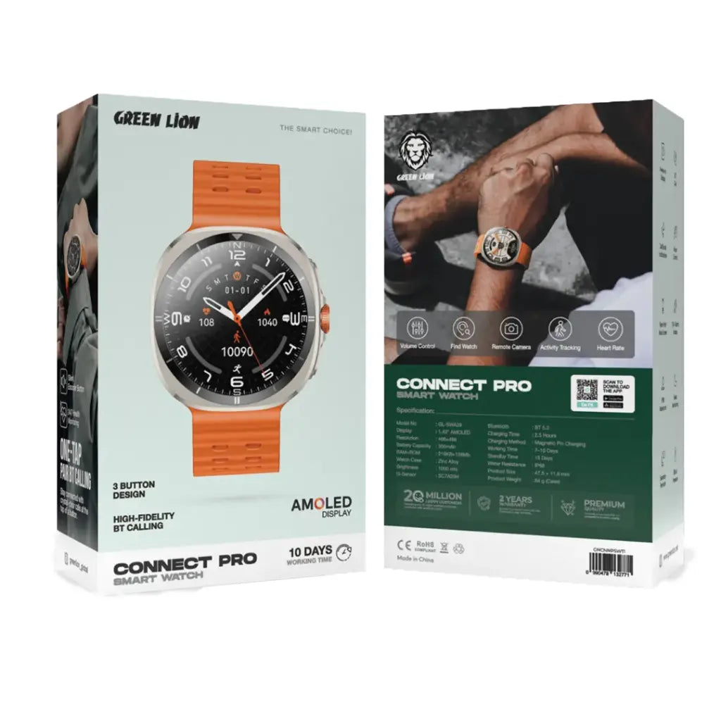 ساعة جرين لايون كونيكت برو الذكية - تيتانيوم | Green Lion Connect Pro Smart Watch - Titanium