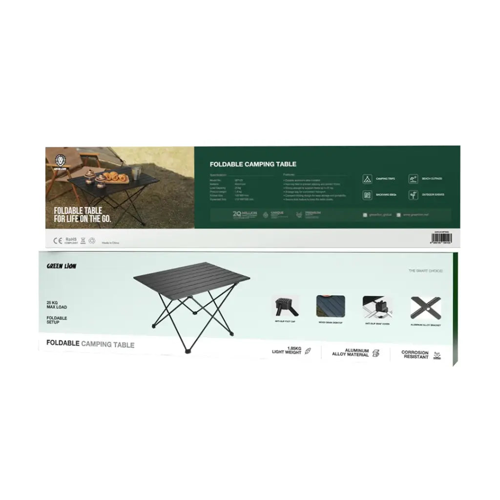 طاولة تخييم جرين لايون قابلة للطي - اسود | Green Lion Foldable Camping Table - Black