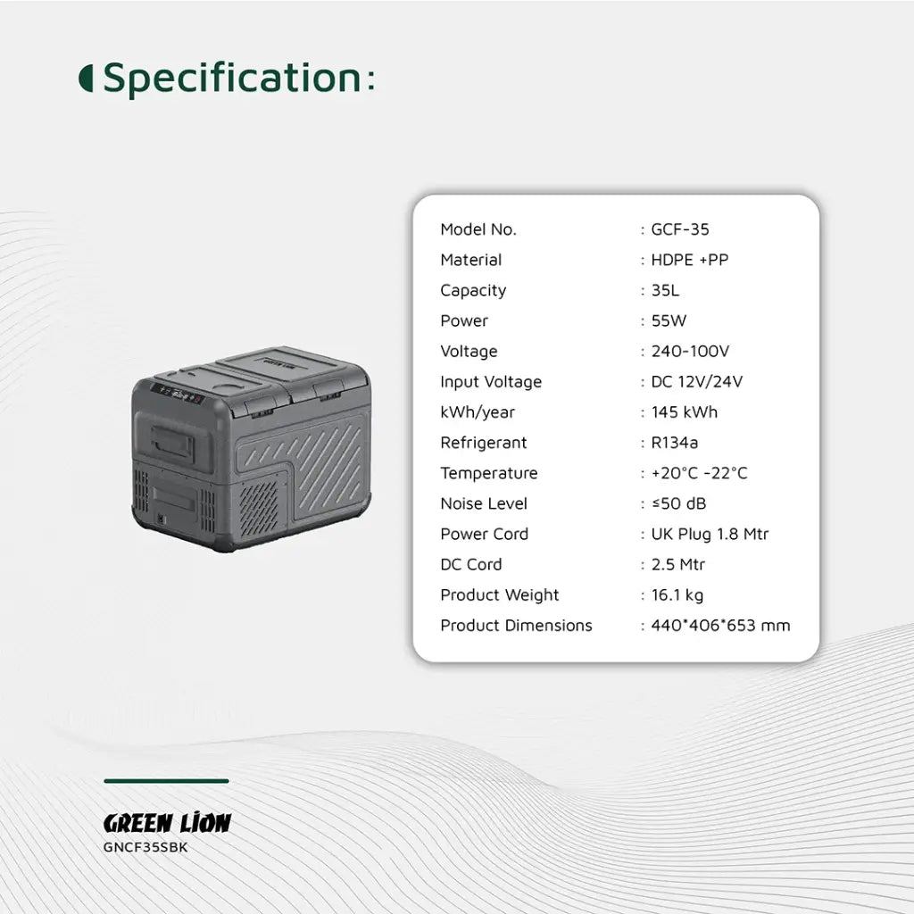Green Lion GFC-35 Car Fridge - غرين ليون ثلاجة السيارة جي اف سي 35