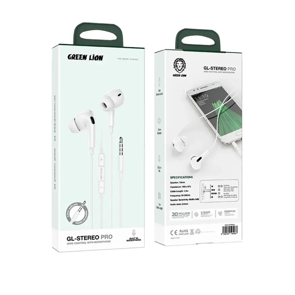 Green Lion GL-Stereo Pro Wire Control With Microphone - سماعة جرين ليون جي ال -ستيريو