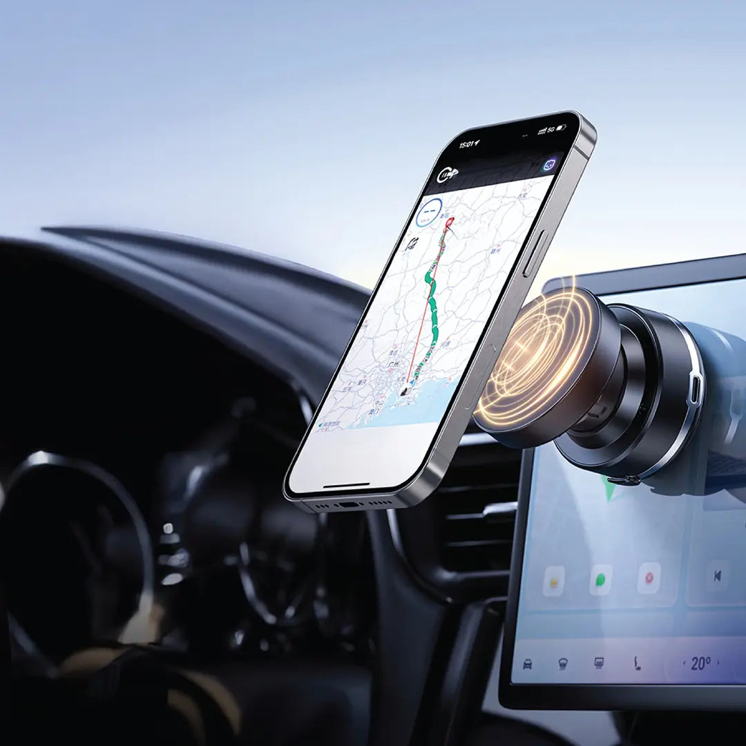 حامل هاتف للسيارة جرين لايون GX-33 المغناطيسي بقاعدة شفط - اسود | Green Lion GX-33 Auto Suction Phone Holder - Black