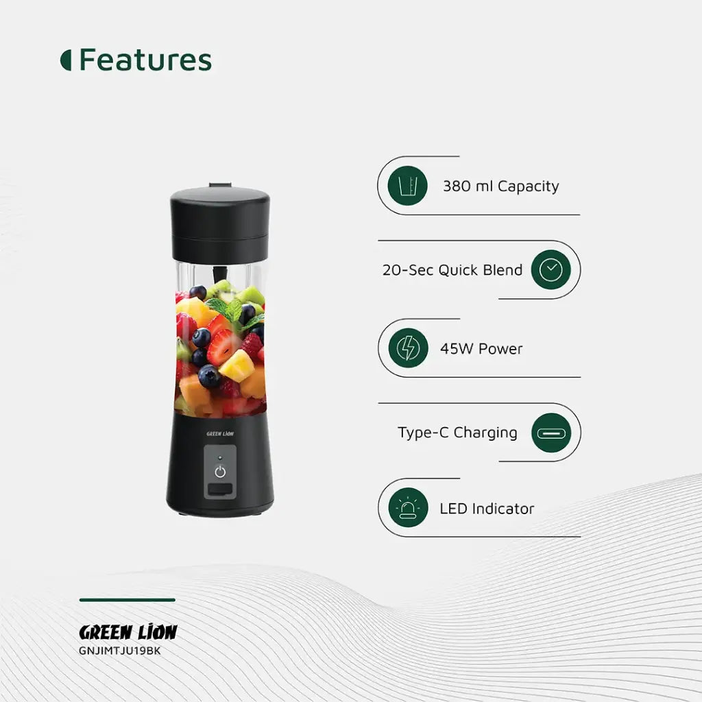 خلاط محمول من جرين لايون بسعة 380 مل | Green Lion Juice Mate Portable Juicer 380mL