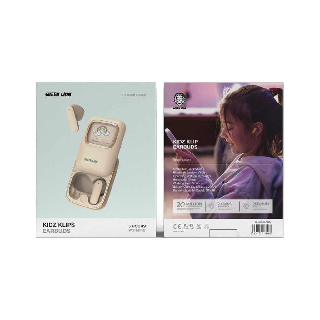 سماعات جرين لايون كيدز كليبس للأطفال | Green Lion Kidz Klips Earbuds