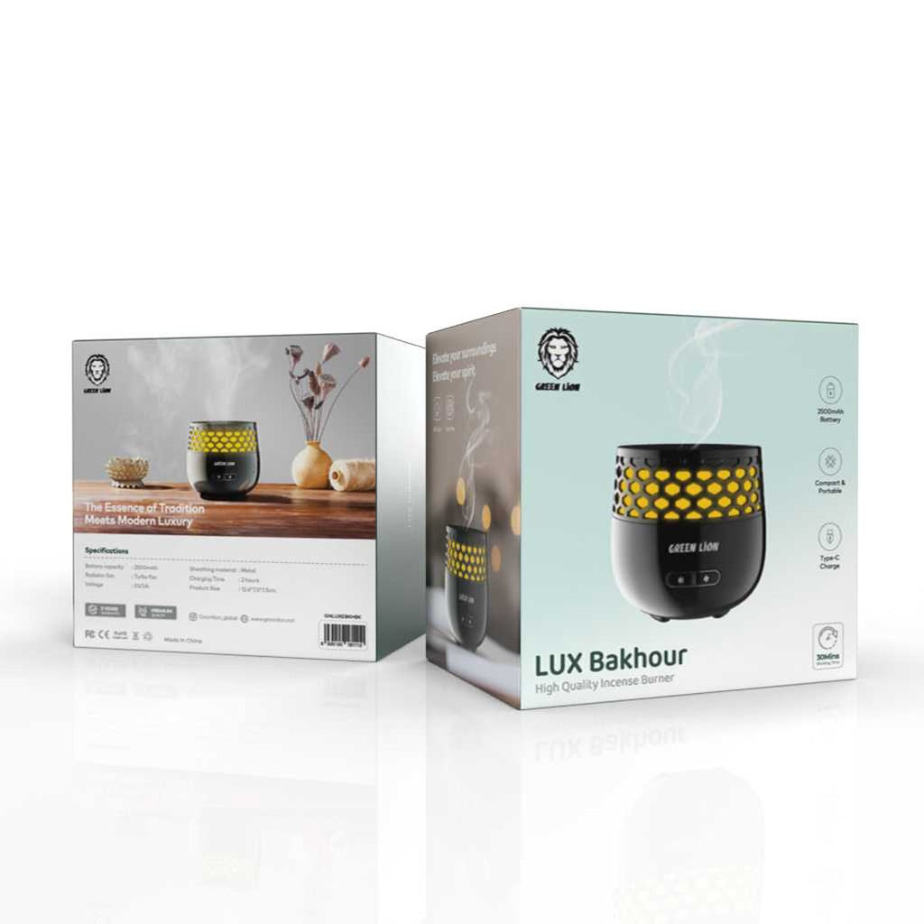 مبخرة بخور ذكية جرين لايون لوكس, بطارية بسعة 2500 مللي امبير  | Green Lion LUX Bakhour Incense Burner 2500mAh