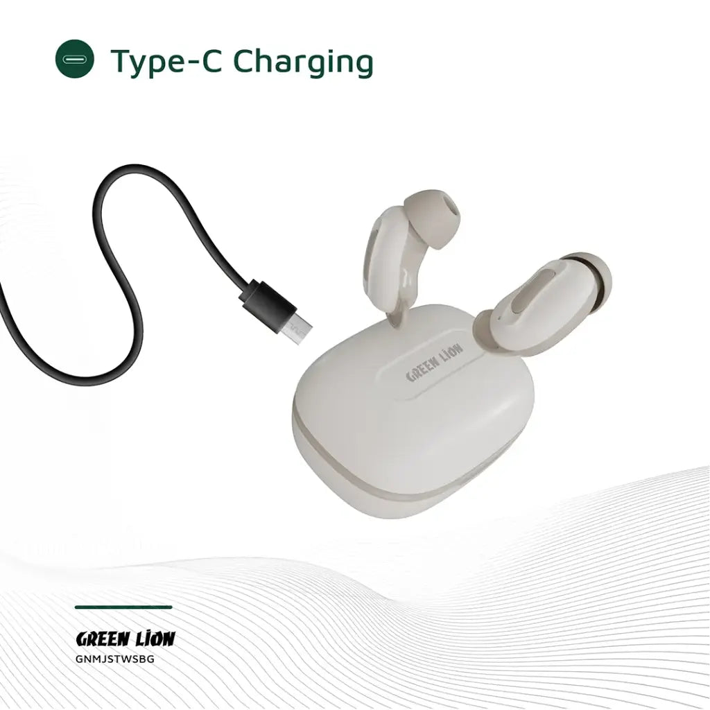 Green Lion Majestic True Wireless Earbuds TWS - Beige - سماعات جرين ليون ماجستيك بتقنية بلوتوث 5.4- بيج