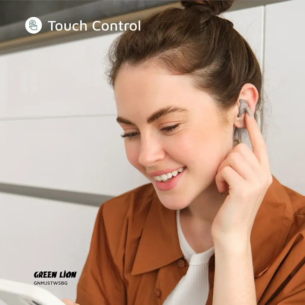 Green Lion Majestic True Wireless Earbuds TWS - Beige - سماعات جرين ليون ماجستيك بتقنية بلوتوث 5.4- بيج