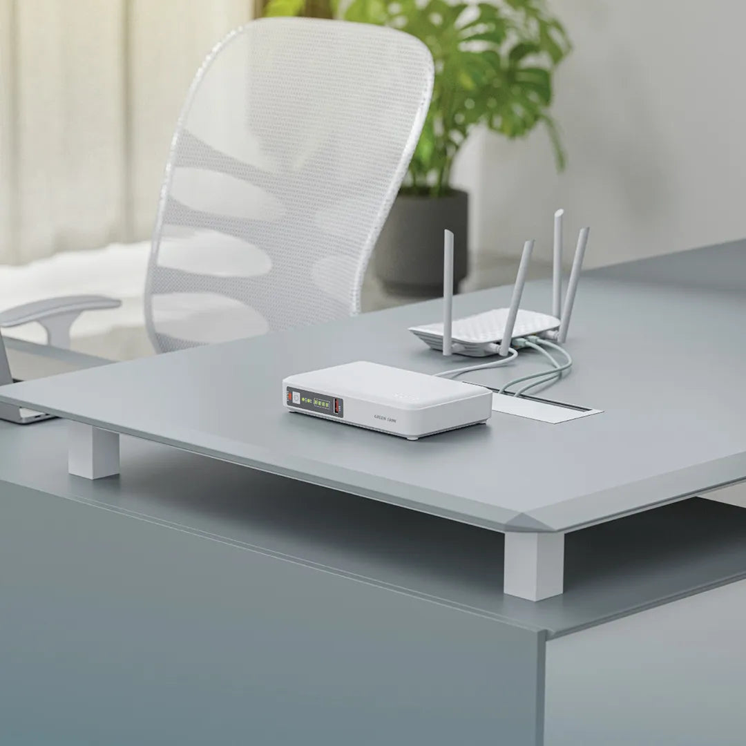 Green Lion Mini DC UPS Multifunction Network - White - جرين ليون ميني يو بي اس بقدرة 10000 مللي امبير