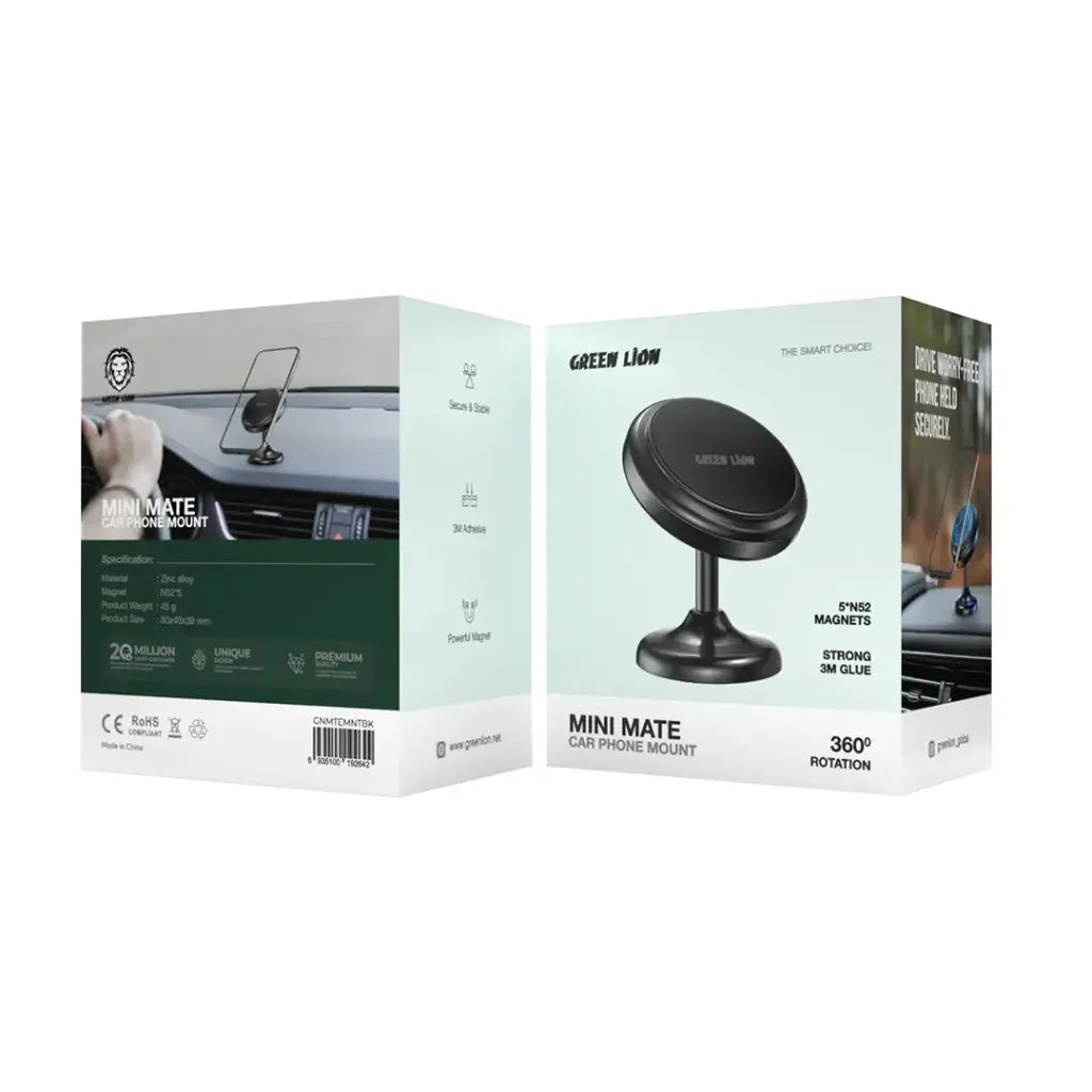 جرين لايون ميني مايت حامل هاتف للسيارة - اسود | Green Lion Mini Mate Car Phone Mount – Black