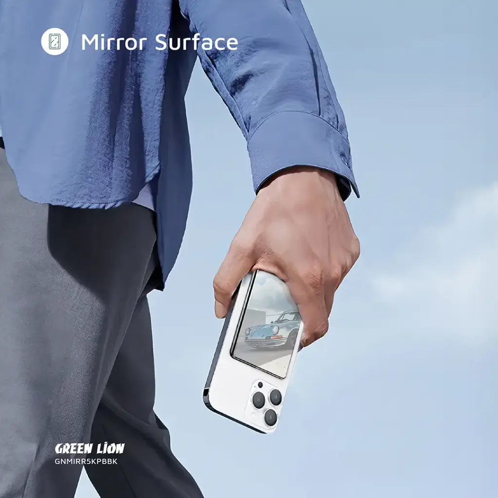 باور بانك جرين لايون بتصميم المرآة بسعة 5000 مللي امبير | Green Lion Mirror Design 5000mAh Power Bank