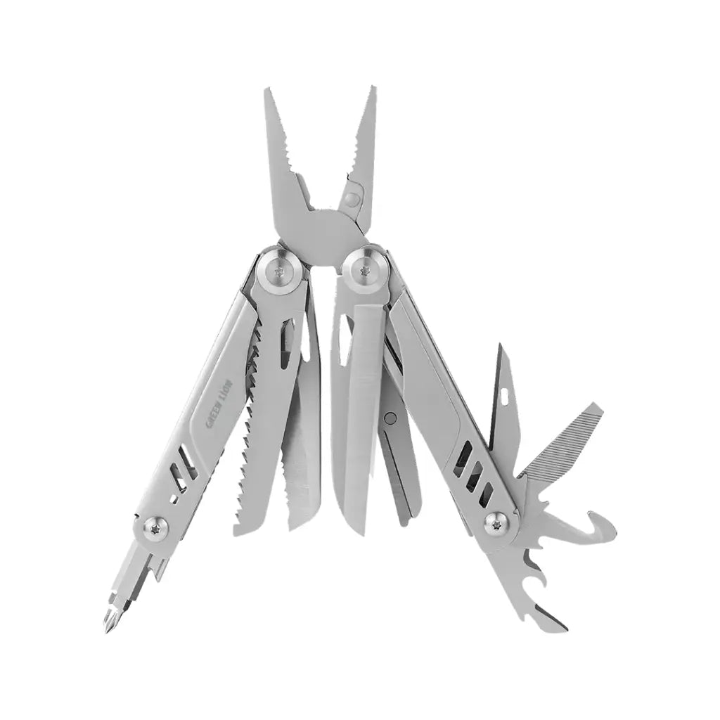 Green Lion Multi-Plier X 15 In 1 Multi Tool Kit - Silver - عدة جرين ليون متعددة الأدوات 15 في 1 – أدوات قوية ومحمولة