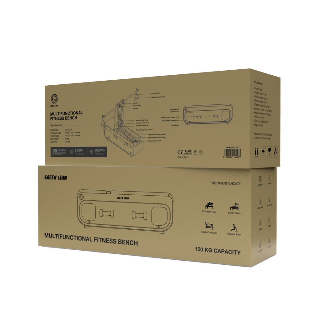 مقعد اللياقة البدنية متعدد الاستخدامات من جرين لايون | Green Lion Multifunctional Fitness Bench