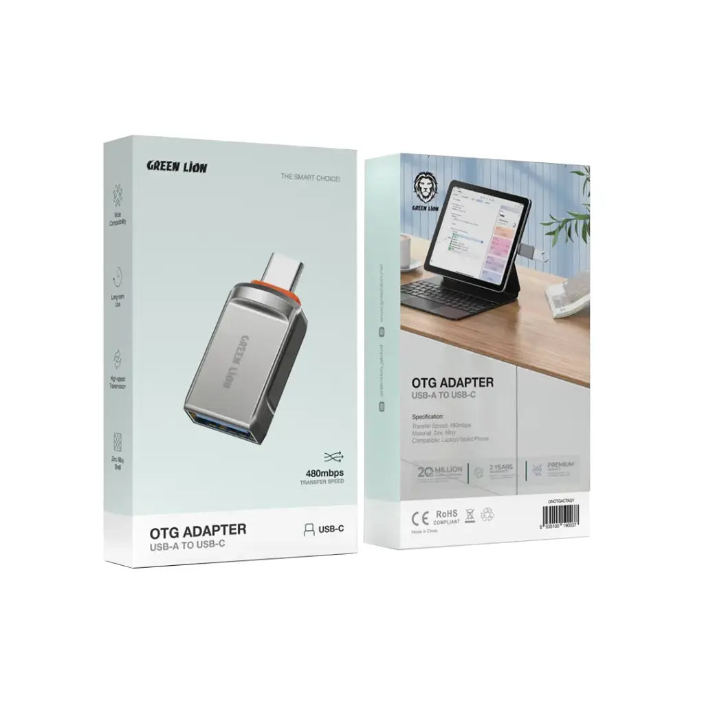 Green Lion OTG ADAPTER USB-A TO USB-C - او تي جي ادابتر جرين ليون يو اس بي أ الى تايب سي