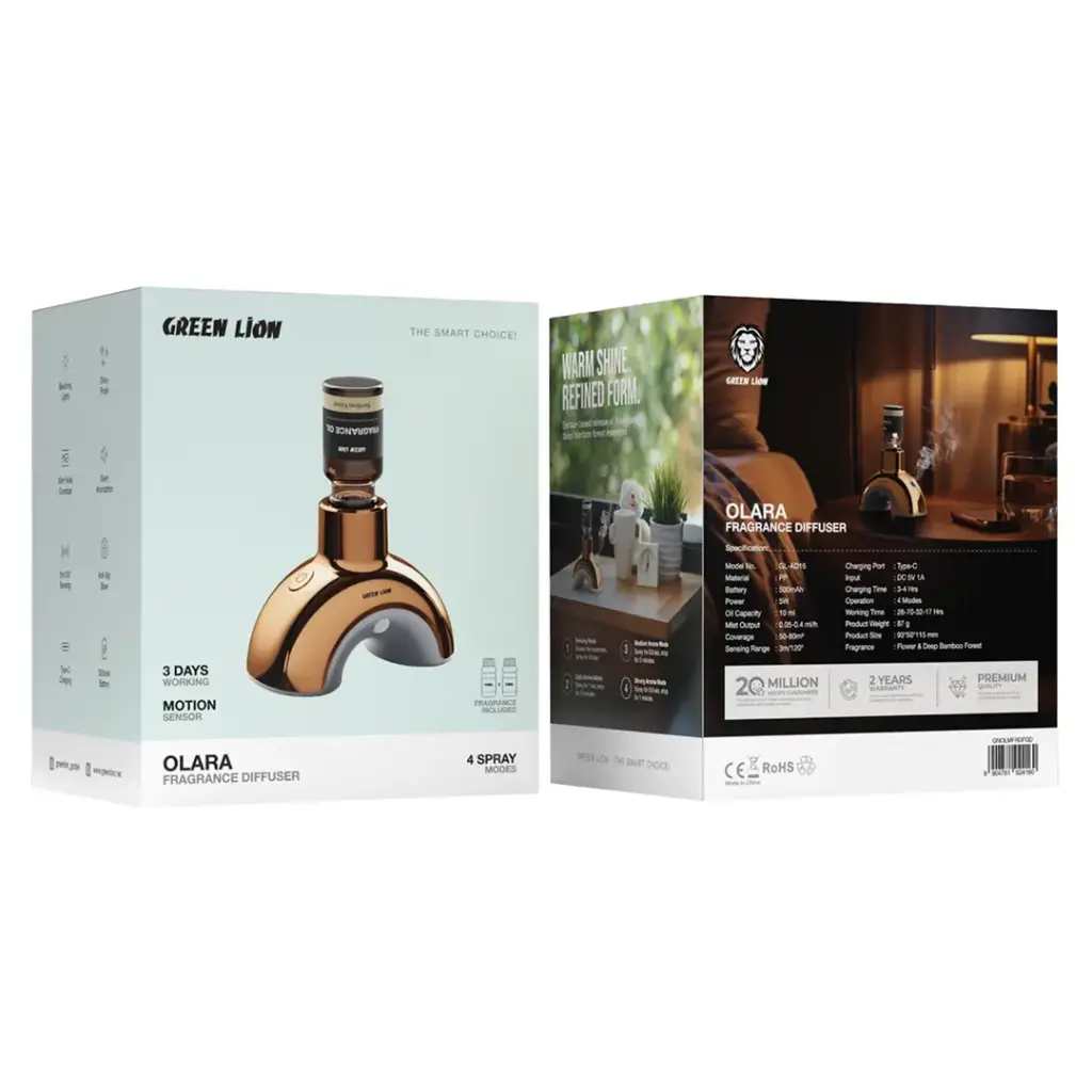 معطر جو جرين لايون أولارا - ذهبي | Green Lion Olara Fragrance Diffuser - Gold