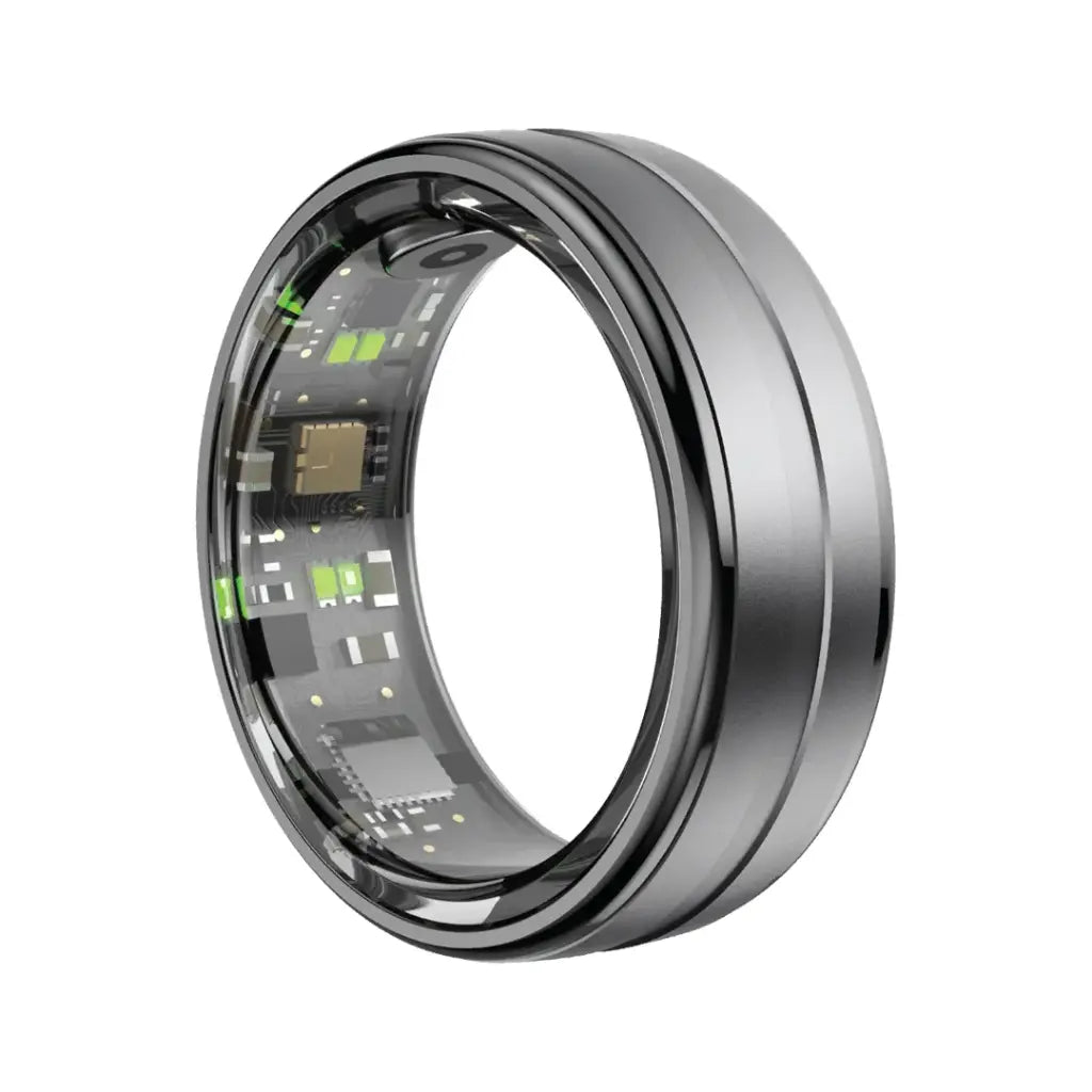 خاتم تتبع الصحة الذكي من جرين لايون قياس 9 - اسود | Green Lion Smart Health Tracker Ring Size 9 - Black