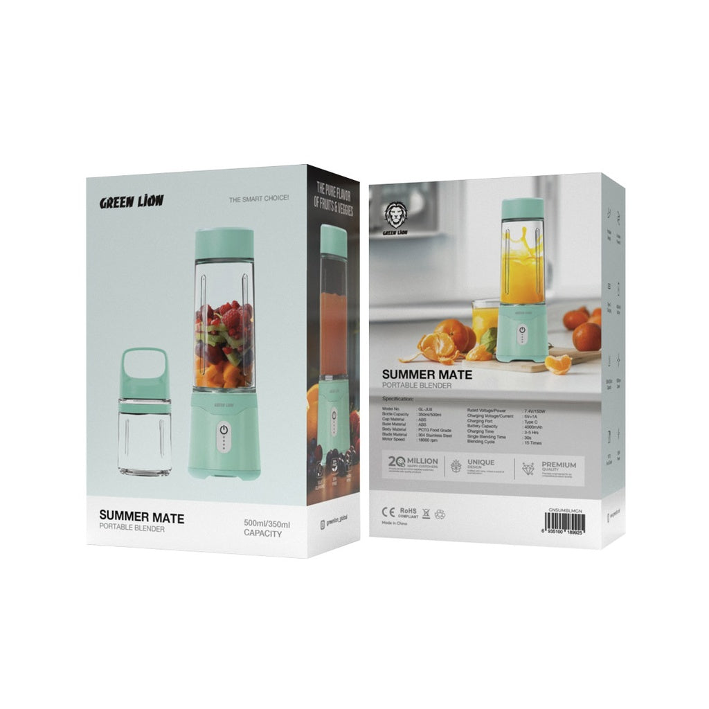خلاط جرين لايون سمر مايت المحمول - اخضر | Green Lion Summer Mate Portable Blender - Green