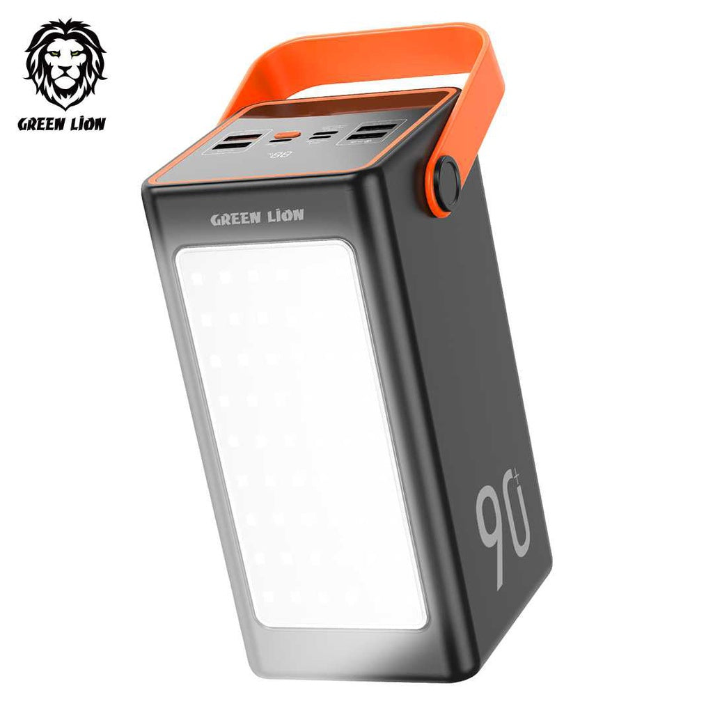 باور بانك جرين لايون Thunder 90 بسعة 90,000 مللي امبير مع PD بقدرة شحن 20 واط و QC3.0 بقدرة شحن 22.5 واط - اسود | Green Lion Thunder 90 Power Bank 90000mAh PD 20W QC3.0 22.5W – Black