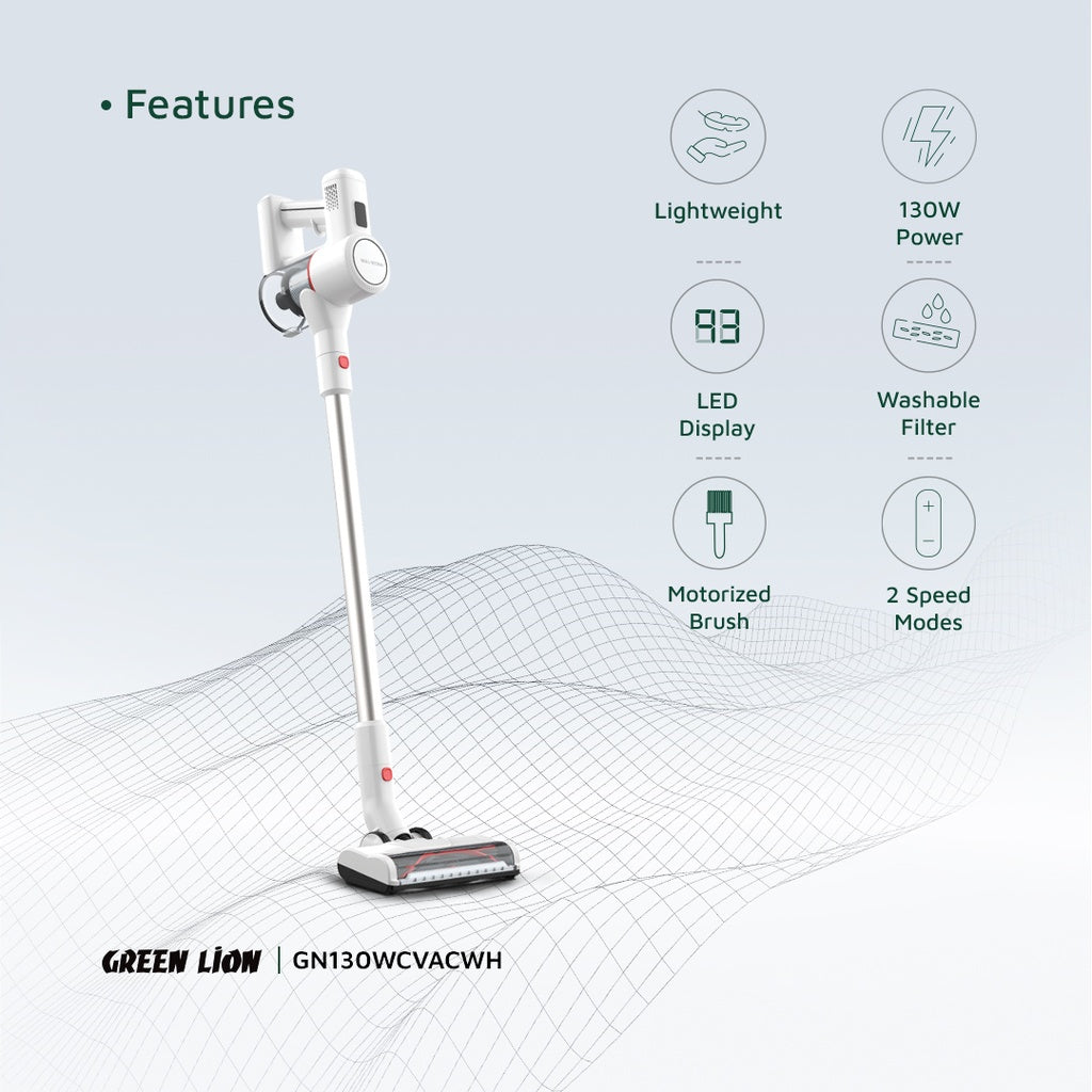 Green Lion Turbo Vacuum Cleaner - مكنسة Green Lion Turbo الكهربائية – خفيفة الوزن وقوية الأداء بتقنية الفلترة 5 مراحل