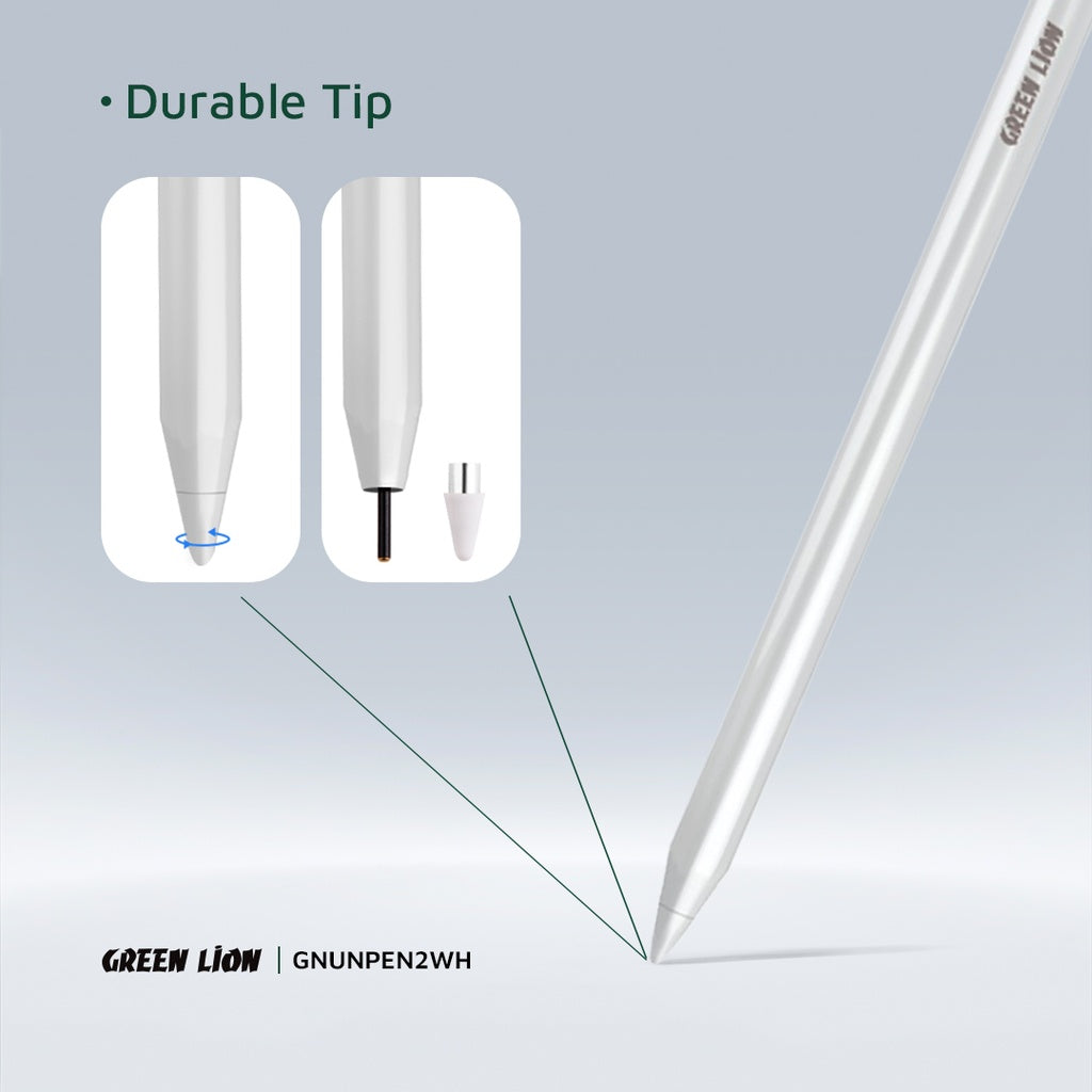 قلم جرين لايون يونيفرسال 2 الذكي للاجهزة اللوحية - ابيض | Green Lion Universal Pencil 2 - White