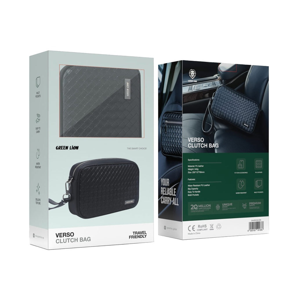 حقيبة كلاتش جرين لايون فيرسو  - اسود | Green Lion Verso Clutch Bag - Black
