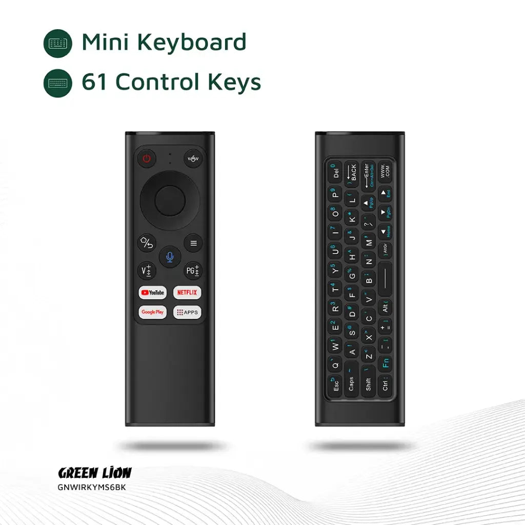 ريموت جرين لايون برو اللاسلكي مع لوحة مفاتيح وماوس - اسود | Green Lion Wireless Remote Pro with Keyboard and Mouse - Black