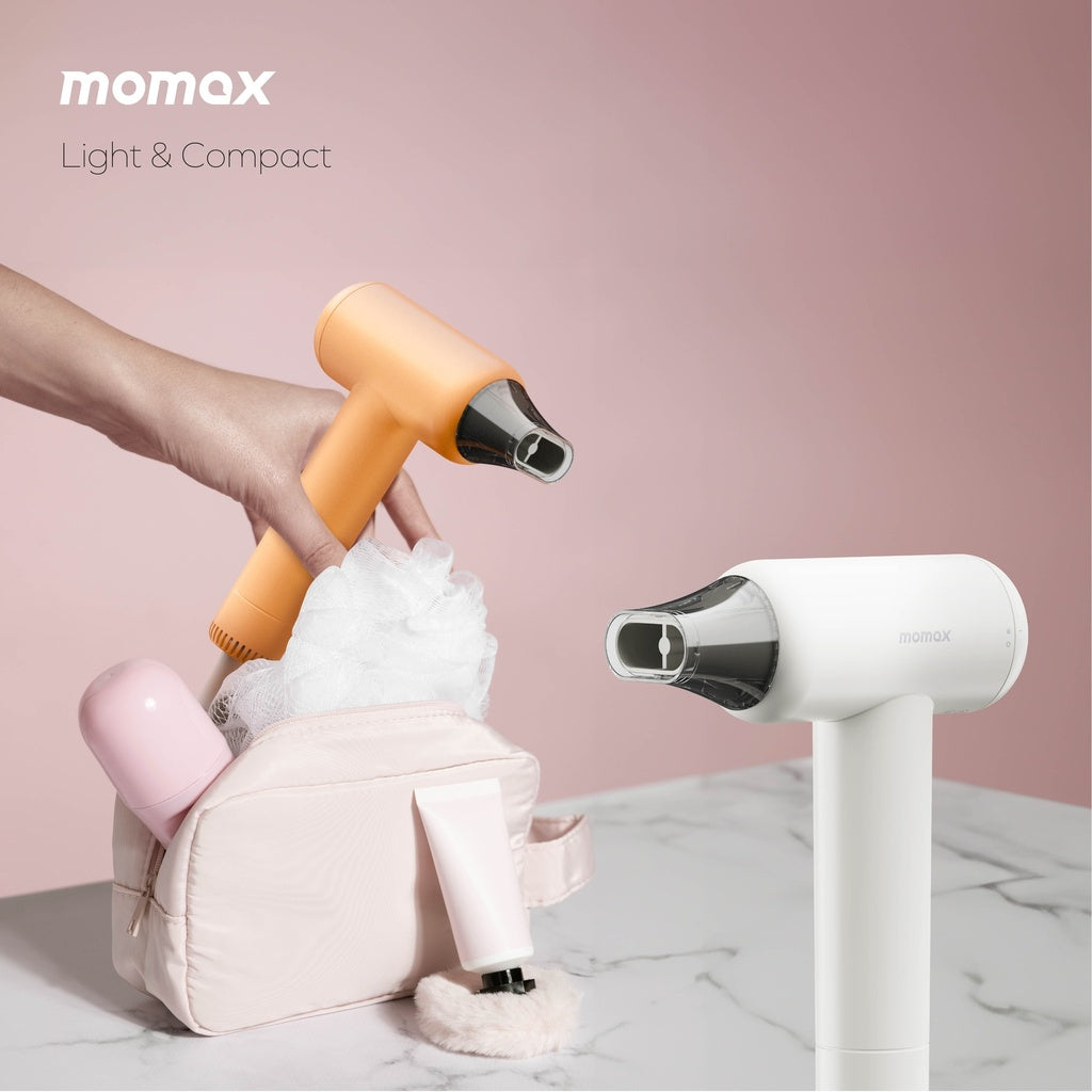 مجفف الشعر الايوني موماكس 1-كير ميني الترا بقدرة 1200 واط | Momax 1-Care Mini Ultra-Speed Ion Hair Dryer, 1200W