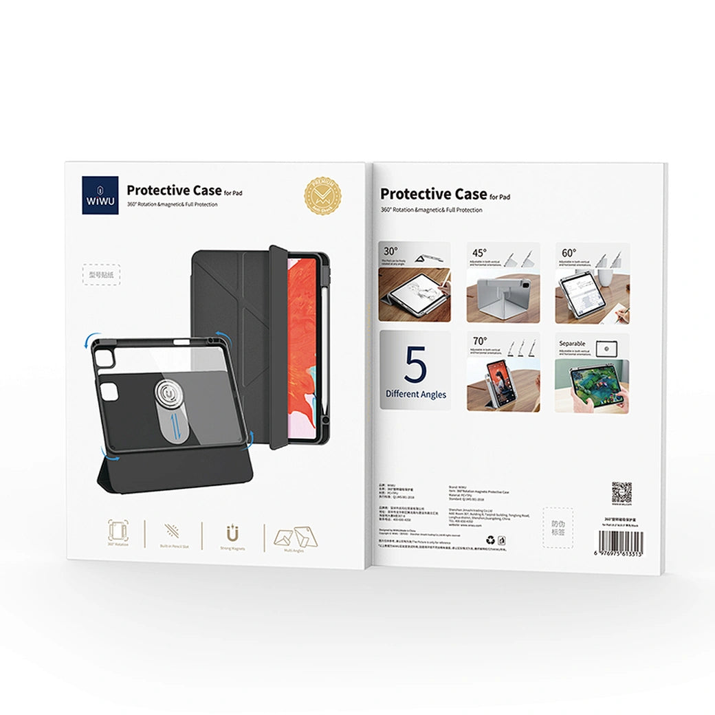 حافظة ويوو المغناطيسية بدوران 360 درجة لجهاز ايباد 12.9 انش وايباد 13 اير 2024 | WiWU 360° Magnetic Rotation iPad Protect Case – For iPad 12.9 & 13 Air (2024)