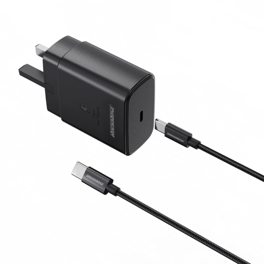 روك روز شاحن حائط 45 واط مع كيبل تايب سي اسود - RockRose Wall Charger 45W With Type-C to Type-C Cable Black