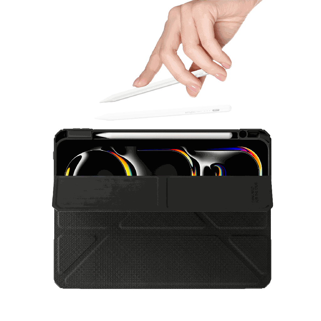 كفر اميزنك ثنك تايتان برو للايباد برو 11 2024 m4 - اسود | AMAZINGTHING Titan Pro Case for iPad Pro 11" (M4) 2024 – Black