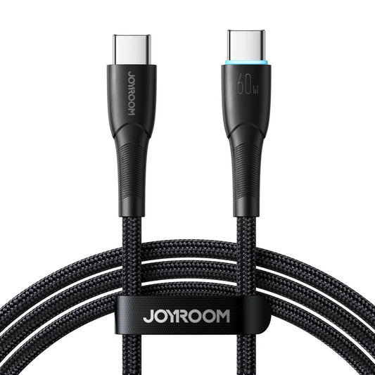 كيبل جويرووم يو اس بي سي الى يو اس بي سي بقدرة شحن 60 واط وطول 1 متر - اسود | JOYROOM Starry 60W Type-C to Type-C Fast Charging Cable 1m – Black