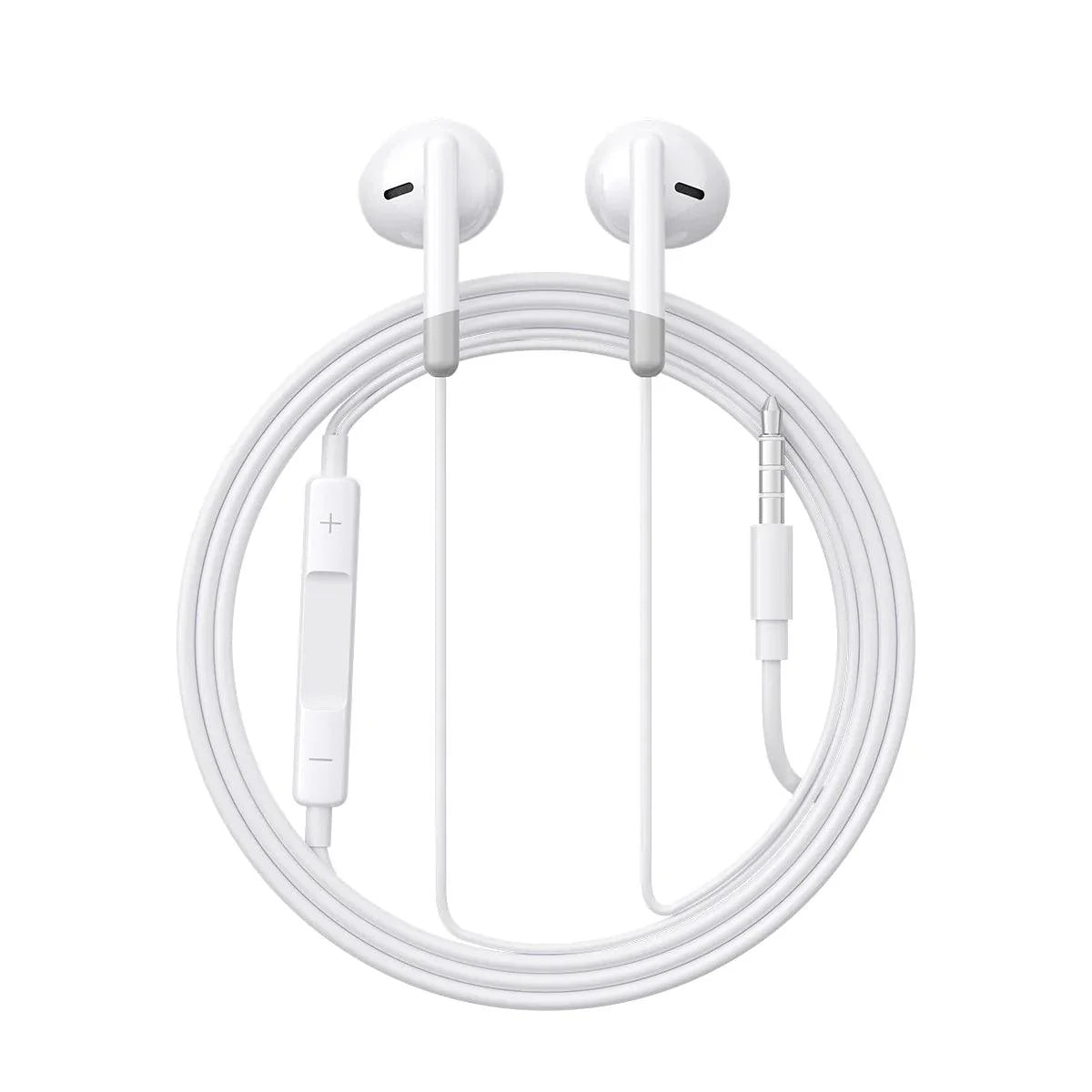 سماعات أذن سلكية من جويرووم بصوت نقي ومريح - أبيض | JOYROOM Wired Half In Ear Earphones Crisp Sound & Comfort - White