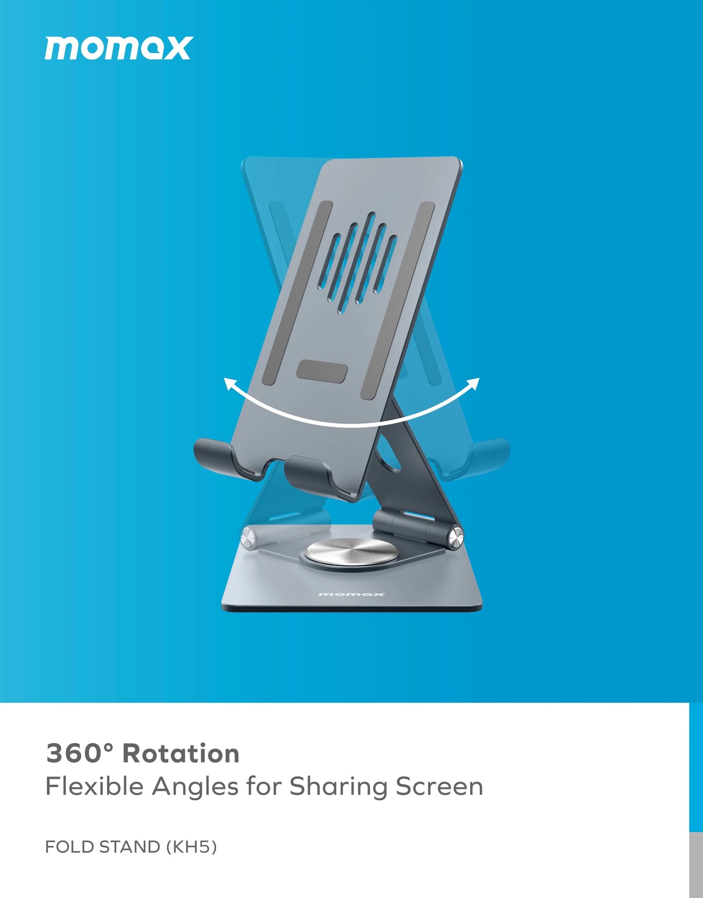 Momax Multi-Purpose Rotating Stand for Phone & Tablet  - حامل موماكس دوار للهواتف والاجهزة اللوحية