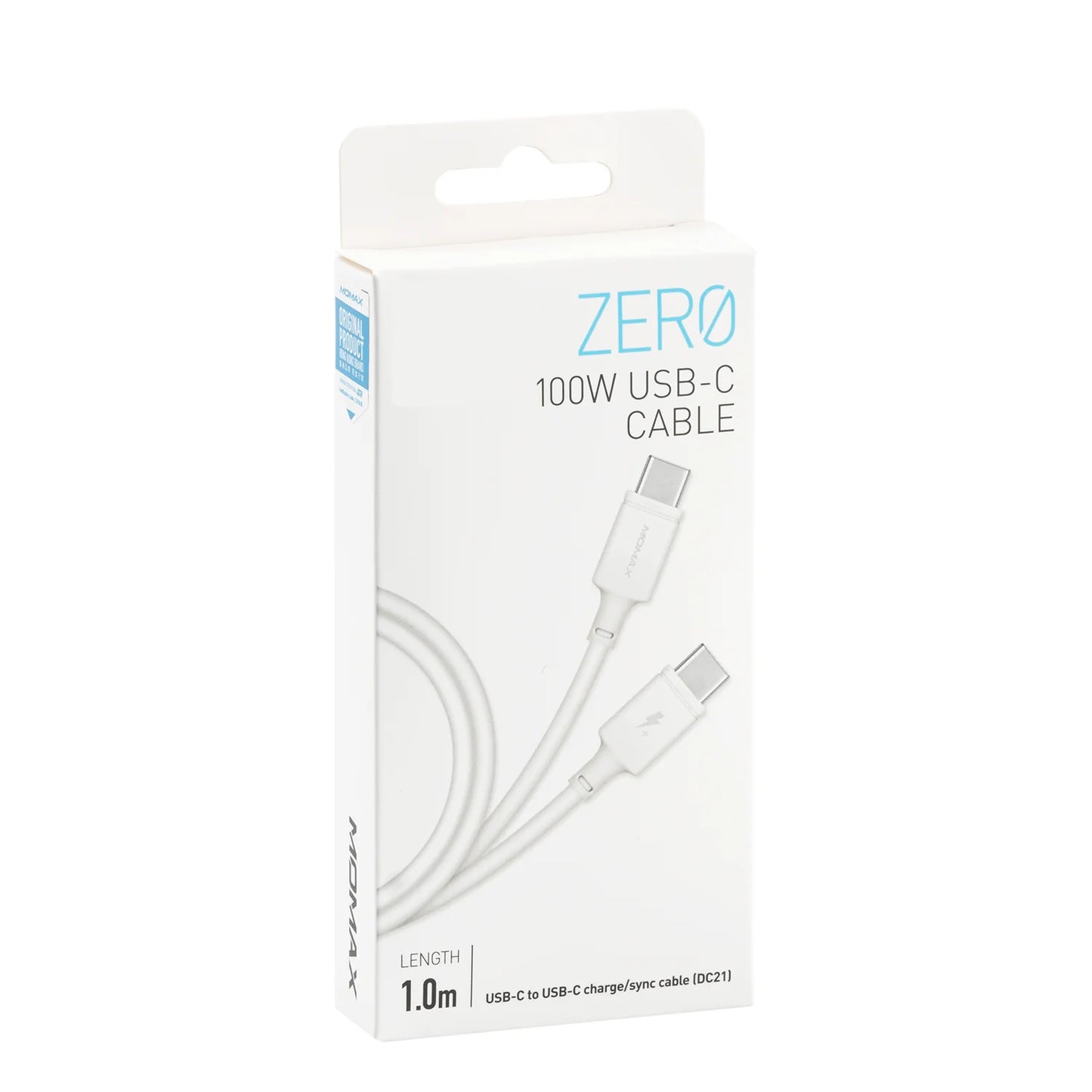 كيبل موماكس زيرو تايب سي الى تايب سي بقدرة 100 واط وطول 1 متر | Momax Zero USB-C to USB-C PD 100W Cable 1m