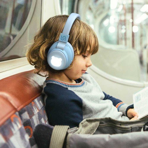 سماعة رأس لاسلكية فوق الاذن للاطفال من بورودو ساوندتيك - ازرق | Porodo Soundtec Kids Wireless Over-Ear Headphone – Blue.