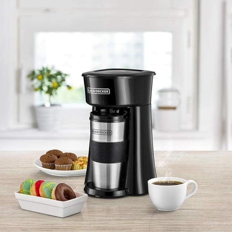 ماكينة صنع القهوة بلاك أند ديكر مع كوب سفر | Black&Decker DCT10-B5 Coffee maker with travel mug