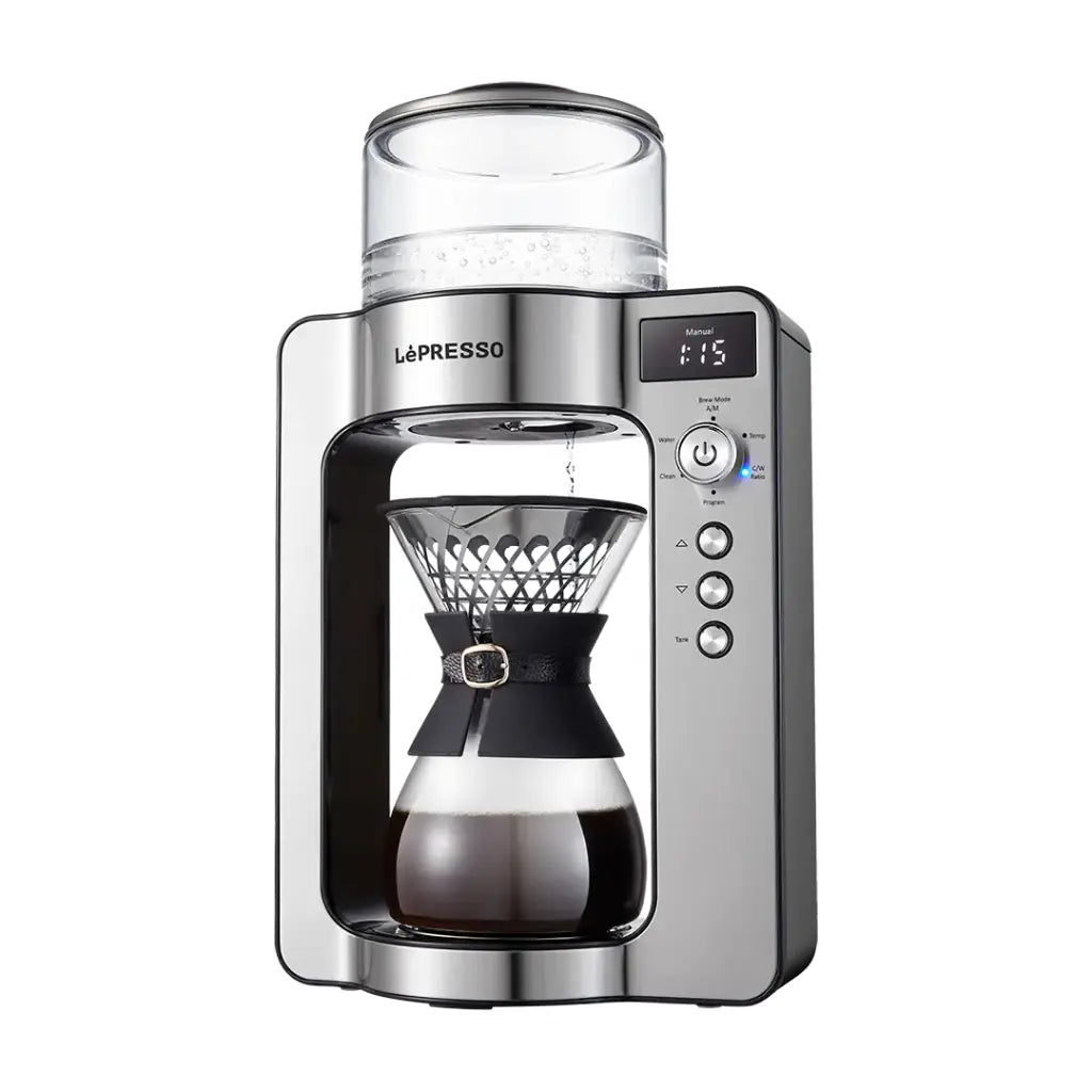 آلة تحضير القهوة بالتقطير من ليبريسو بسعة 650 مل بشاشة رقمية وميزان الكتروني مدمج | LePresso Dual Mode Digital Display Built-in Electronic Scale Coffee Drip Machine 650ml